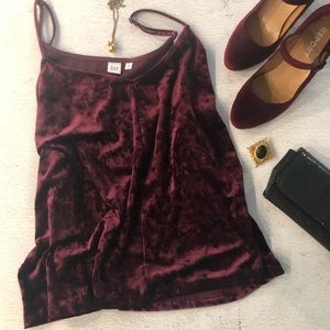 Va Va Voom Velvet Camisole in Burgundy